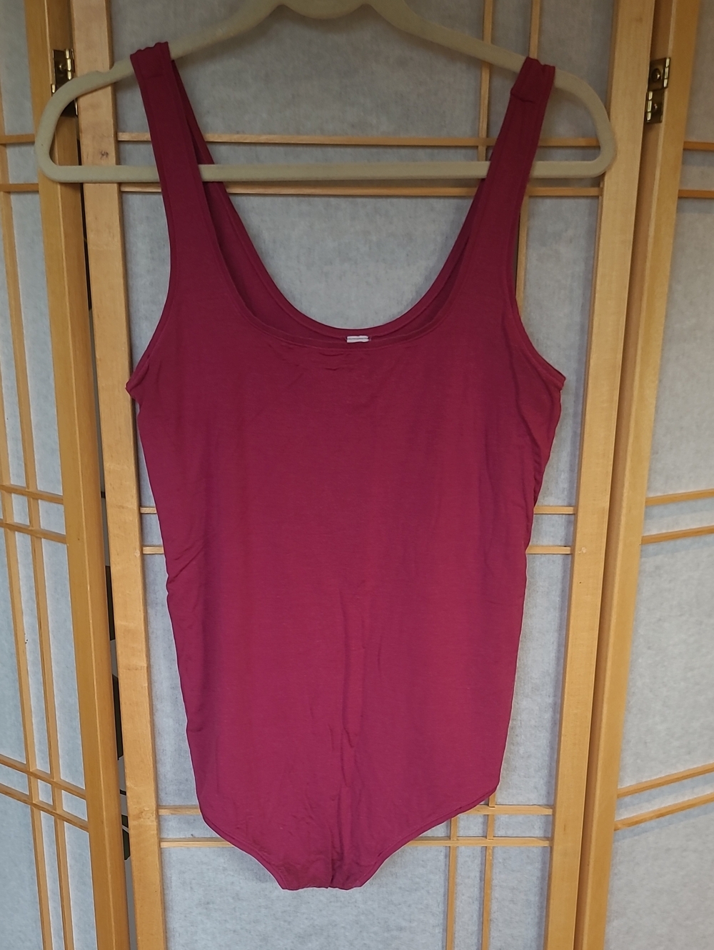 Parade Scoop Neck Tank Bodysuit - Burgundy